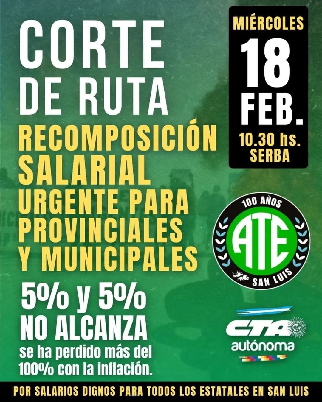 Inflación de enero: San Luis registró un 2,5% frente al 2,9% nacional, mientras crece el reclamo salarial de estatales