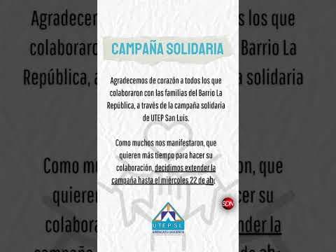 San Luis: Campaña solidaria para el Barrio La República